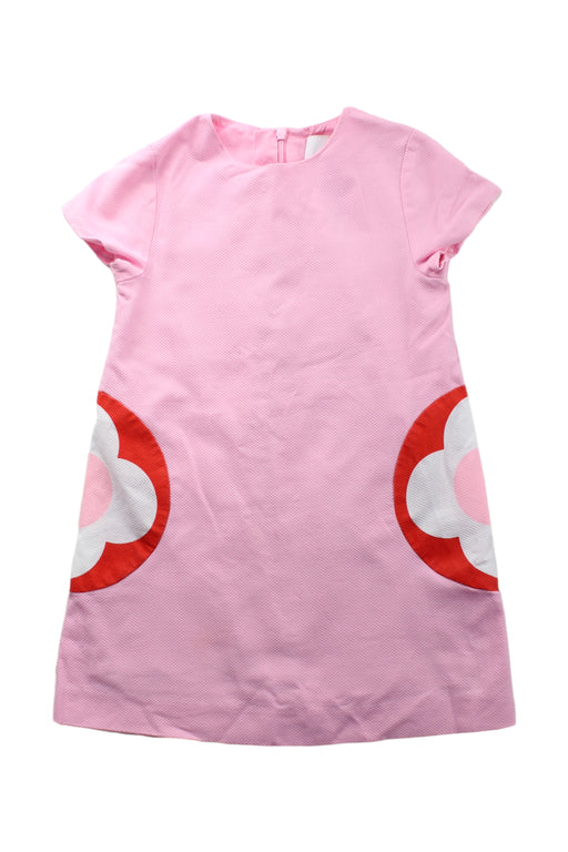 A Pink Short Sleeve Dresses from Jacadi in size 4T for girl. (Front View)