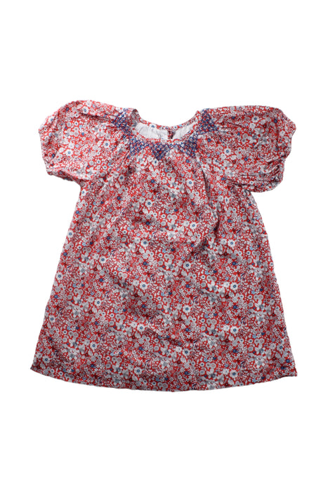 A Red Short Sleeve Dresses from Jacadi in size 4T for girl. (Front View)