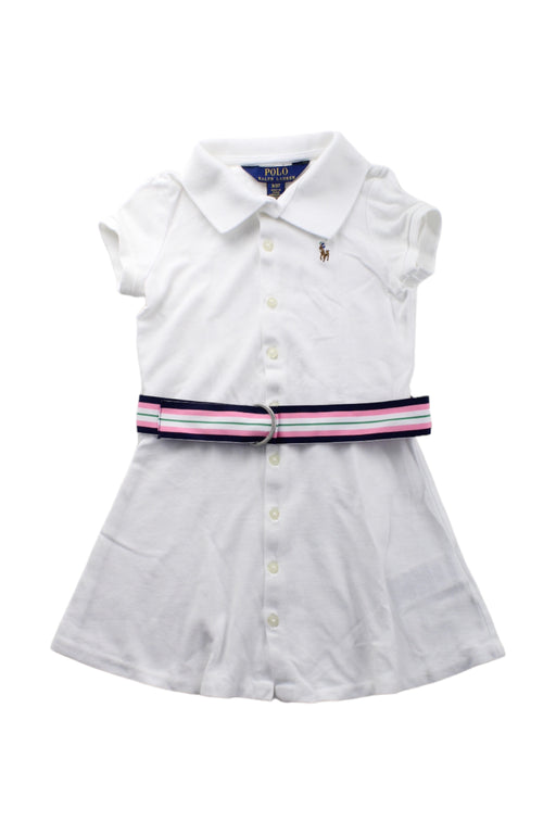 A White Short Sleeve Dresses from Polo Ralph Lauren in size 3T for girl. (Front View)