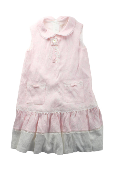 A Pink Sleeveless Dresses from Nicholas & Bears in size 6T for girl. (Front View)