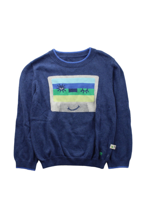 A Blue Knit Sweaters from The Bonnie Mob in size 6T for boy. (Front View)