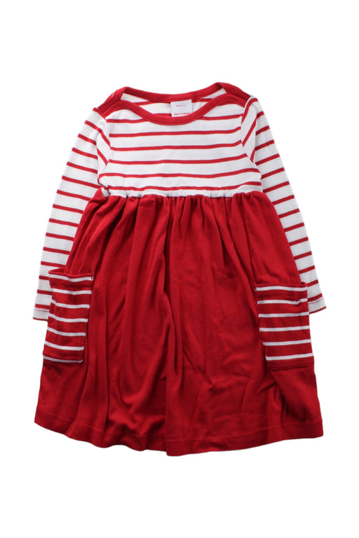 A Red Long Sleeve Dresses from Hanna Andersson in size 3T for girl. (Front View)