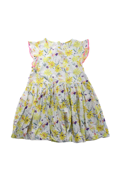 A White Short Sleeve Dresses from Petit Bateau in size 4T for girl. (Front View)