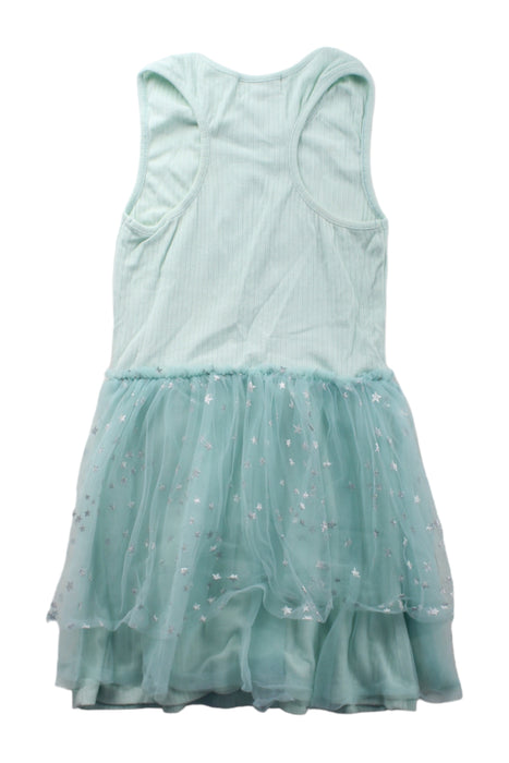 A Green Sleeveless Dresses from Egg New York in size 5T for girl. (Back View)