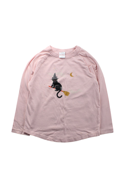 A Pink Long Sleeve T Shirts from Hanna Andersson in size 6T for girl. (Front View)