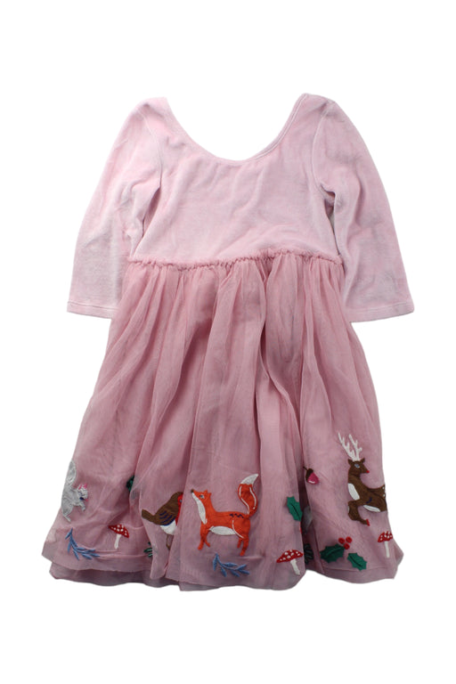 A Pink Long Sleeve Dresses from Boden in size 6T for girl. (Front View)