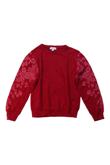 A Burgundy Crewneck Sweatshirts from Jared.M in size 5T for girl. (Front View)