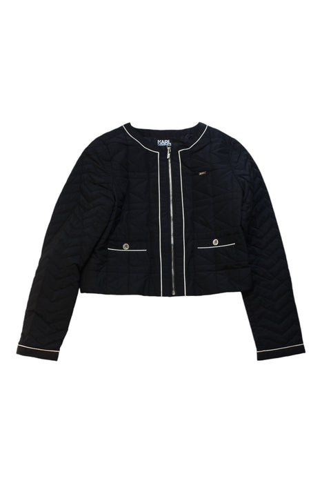 A Black Lightweight Jackets from Karl Lagerfeld in size 10Y for girl. (Front View)