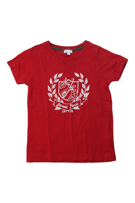 A Red Short Sleeve T Shirts from Jacadi in size 4T for girl. (Front View)