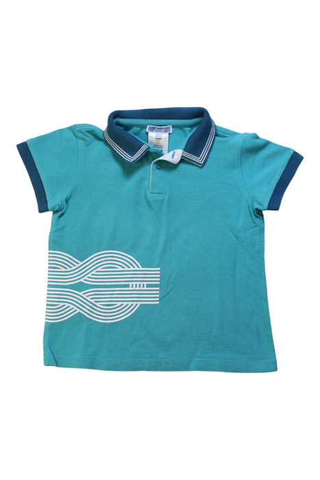 A Blue Short Sleeve Polos from Jacadi in size 4T for boy. (Front View)