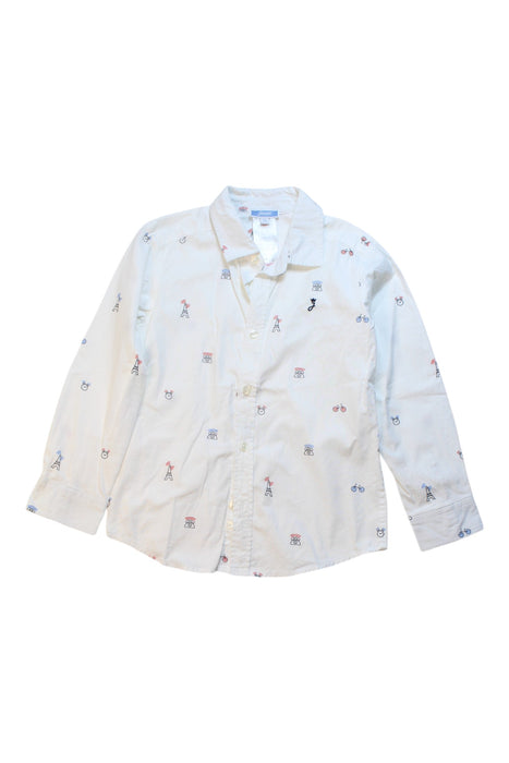 A White Long Sleeve Shirts from Jacadi in size 5T for boy. (Front View)