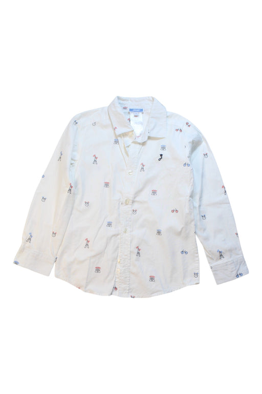 A White Long Sleeve Shirts from Jacadi in size 5T for boy. (Front View)