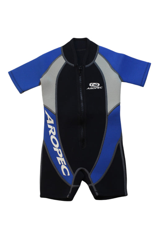 A Black Wetsuits from Aropec in size 2T for boy. (Front View)