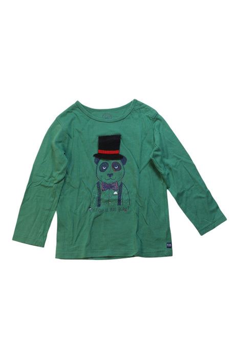 A Green Long Sleeve T Shirts from La Compagnie des Petits in size 4T for boy. (Front View)