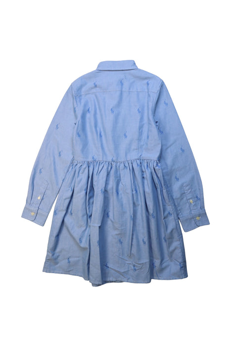 A Blue Long Sleeve Dresses from Ralph Lauren in size 10Y for girl. (Back View)