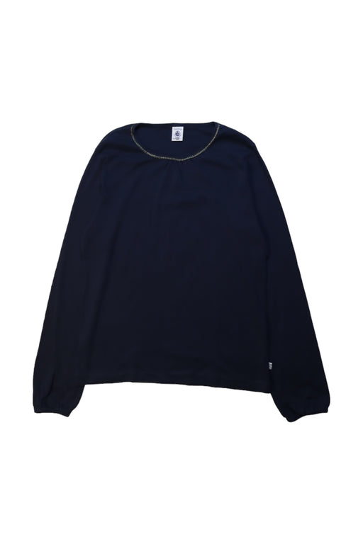 A Navy Long Sleeve Tops from Petit Bateau in size 12Y for girl. (Front View)