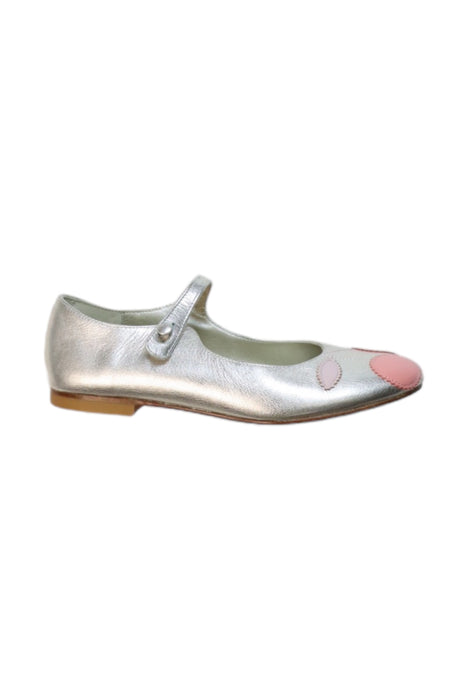 A Silver Flats from Bonpoint in size 10Y for girl. (Front View)