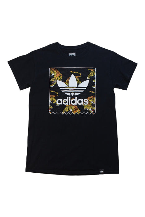 A Black Short Sleeve T Shirts from Adidas in size 14Y for boy. (Front View)