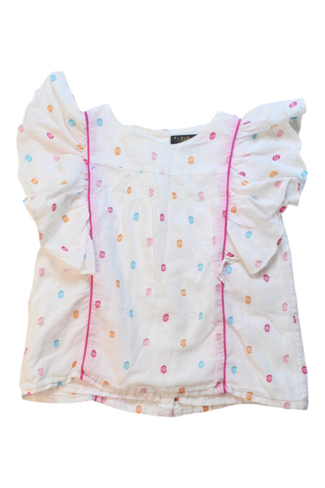 A White Short Sleeve Tops from Velveteen in size 8Y for girl. (Front View)