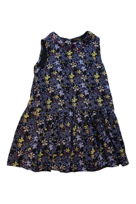 A Blue Sleeveless Dresses from Velveteen in size 5T for girl. (Front View)