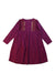 A Burgundy Long Sleeve Dresses from Velveteen in size 5T for girl. (Front View)