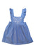 A Blue Sleeveless Dresses from Purebaby in size 4T for girl. (Front View)