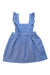 A Blue Sleeveless Dresses from Purebaby in size 4T for girl. (Back View)