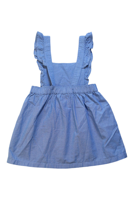 A Blue Sleeveless Dresses from Purebaby in size 4T for girl. (Back View)