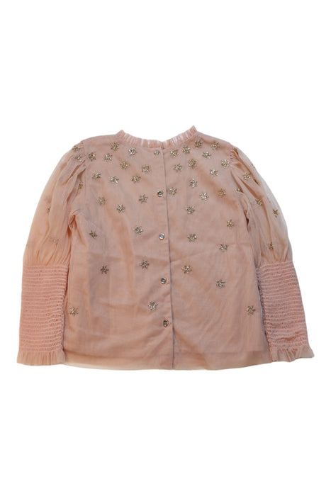 A Pink Long Sleeve Tops from Velveteen in size 6T for girl. (Back View)