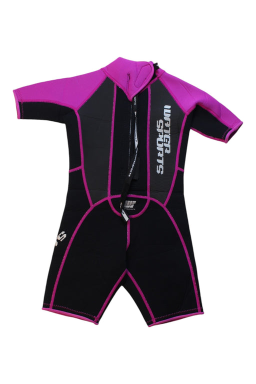 A Black Wetsuits from Watersports in size 4T for girl. (Front View)