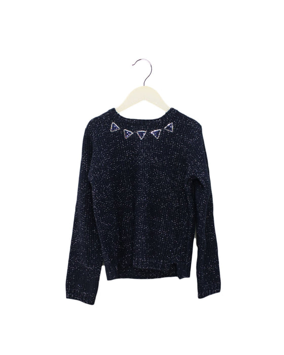 A Navy Knit Sweaters from 3Pommes in size 7Y for girl. (Front View)