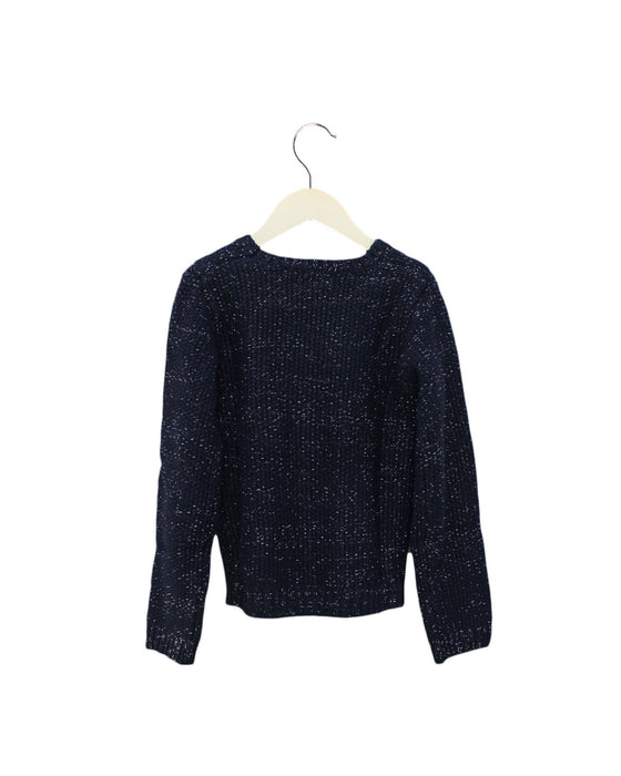 A Navy Knit Sweaters from 3Pommes in size 7Y for girl. (Back View)
