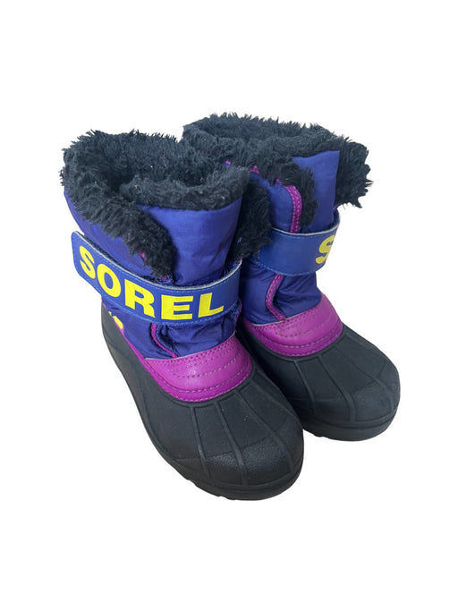 A Black Winter Boots from Sorel in size 5T for neutral. (Front View)