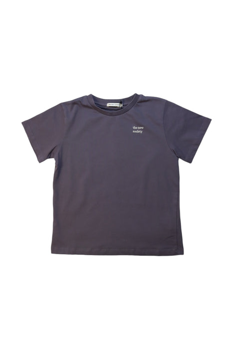 A Purple Short Sleeve T Shirts from the new society in size 3T for neutral. (Front View)