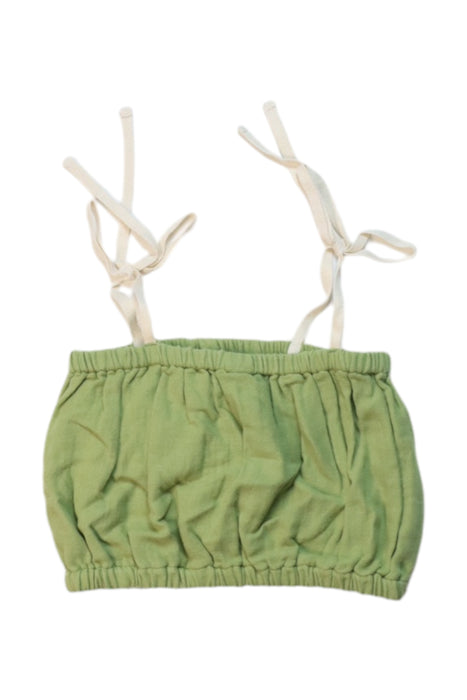 A Green Sleeveless Tops from LiiLU in size 6T for girl. (Back View)