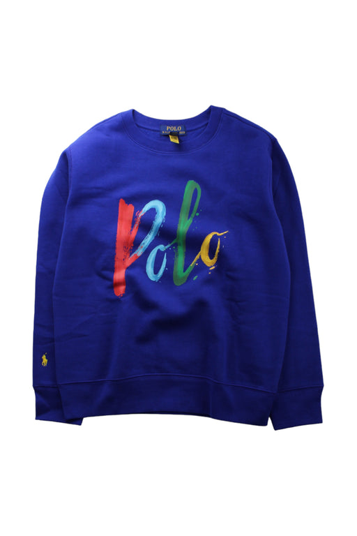 A Blue Crewneck Sweatshirts from Polo Ralph Lauren in size 10Y for boy. (Front View)