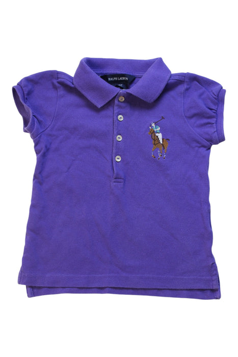 A Purple Short Sleeve Polos from Ralph Lauren in size 3T for girl. (Front View)
