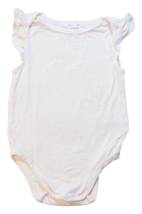 A White Sleeveless Bodysuits from Angel Dear in size 6-12M for girl. (Front View)