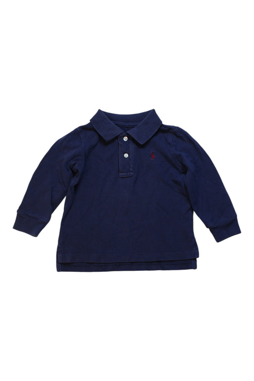 A Navy Long Sleeve Polos from Ralph Lauren in size 4T for boy. (Front View)