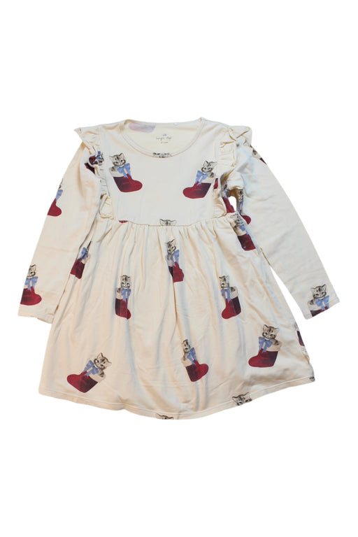 A White Long Sleeve Dresses from Konges Sløjd in size 4T for girl. (Front View)