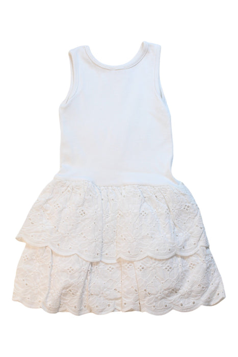 A White Sleeveless Dresses from Seed in size 4T for girl. (Back View)