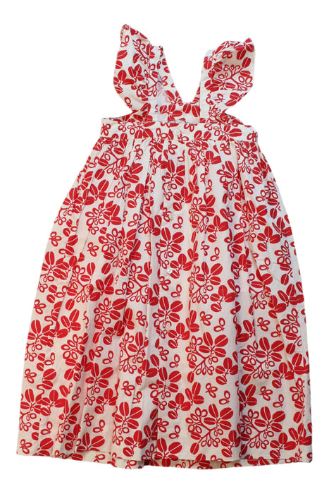 A Red Sleeveless Dresses from Bonpoint in size 3T for girl. (Back View)