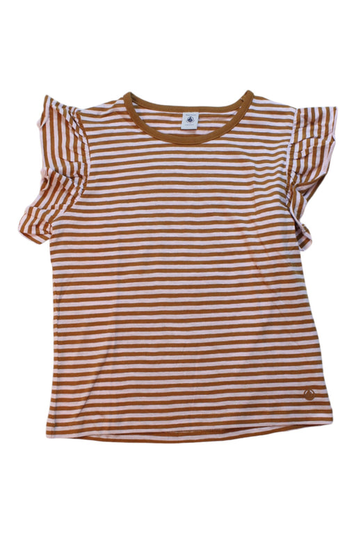 A Brown Short Sleeve Tops from Petit Bateau in size 10Y for girl. (Front View)