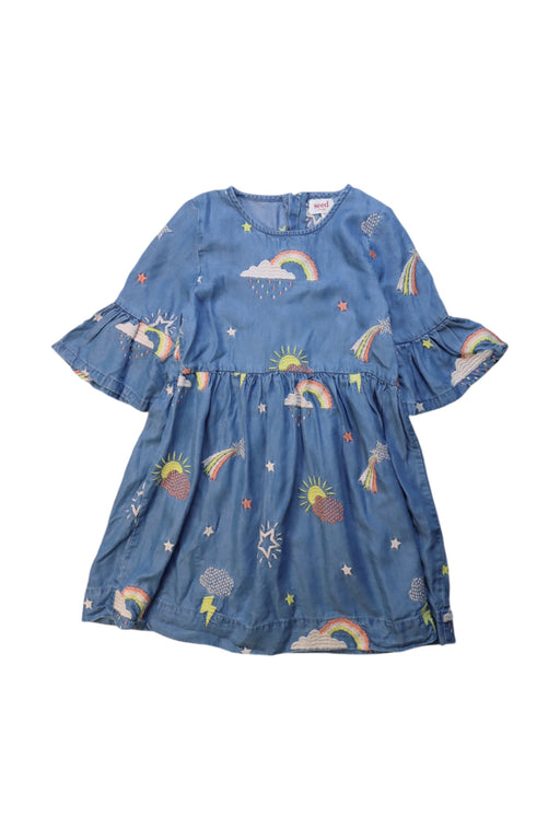 A Multicolour Short Sleeve Dresses from Seed in size 6T for girl. (Front View)