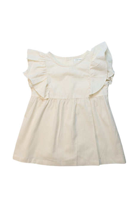 A Ivory Short Sleeve Tops from Lola Palacios in size 6T for girl. (Front View)