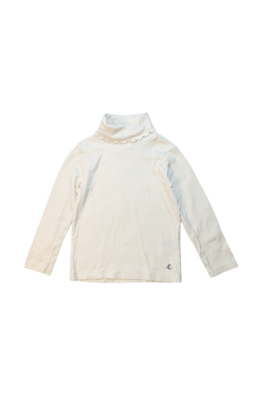 A White Long Sleeve Tops from Petit Bateau in size 4T for girl. (Front View)