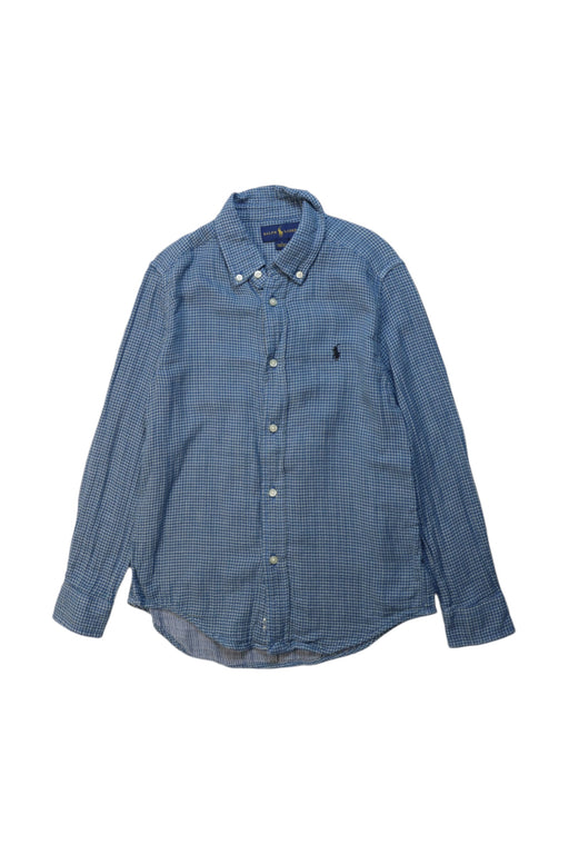 A Blue Long Sleeve Shirts from Ralph Lauren in size 7Y for boy. (Front View)