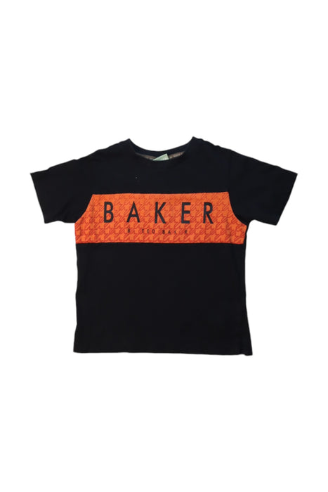 A Black Short Sleeve T Shirts from Baker by Ted Baker in size 4T for boy. (Front View)