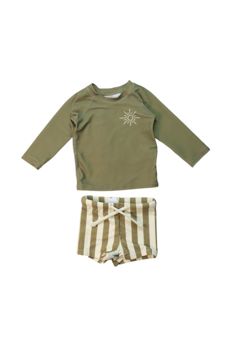 A Green Swim Sets from Rylee + Cru in size 3-6M for boy. (Front View)