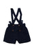 A Black Overall Shorts from Kidiwi in size 3-6M for neutral. (Front View)